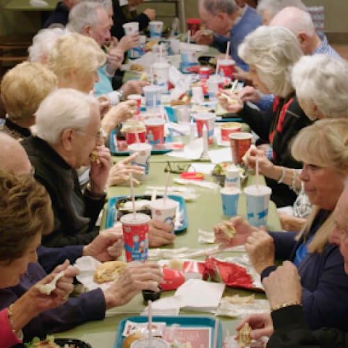 Senior People at dinning table