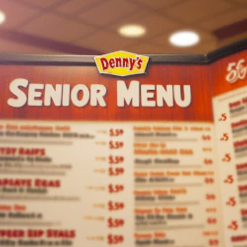 Denny's Senior Menu prices are budget-friendly with a range of options