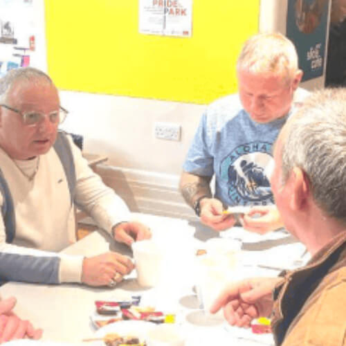 Elderly men in discussion