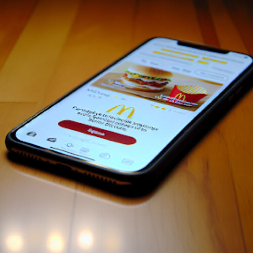 McDonald's app on a smartphone