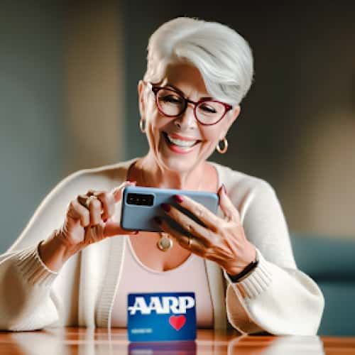 AARP member enjoying exclusive discounts on cell phones
