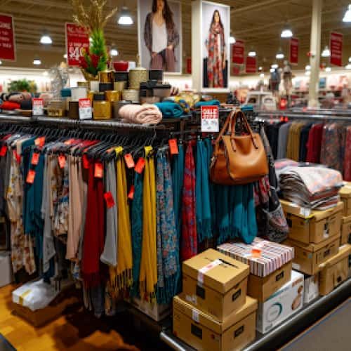 Clearance rack with discounted items at Burkes Outlet