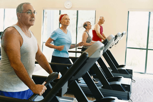 Senior People on treadmill